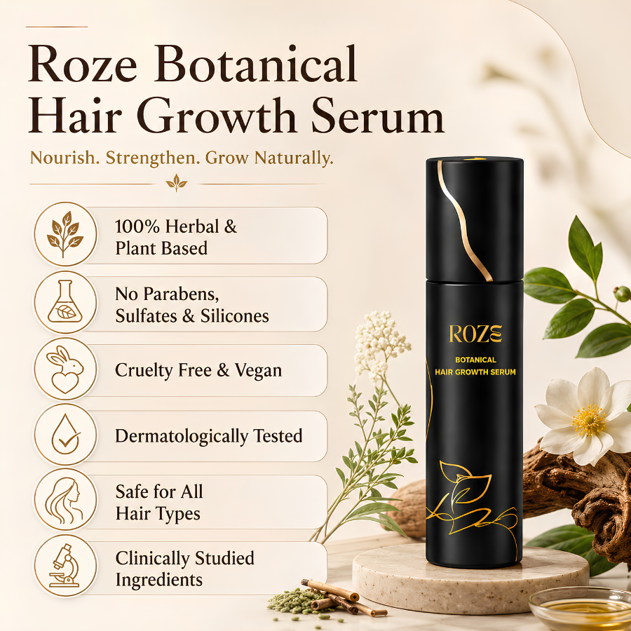 Roze Botonical Hair spray , 100 percent natural. No parabens. No silicons and No sulphates.