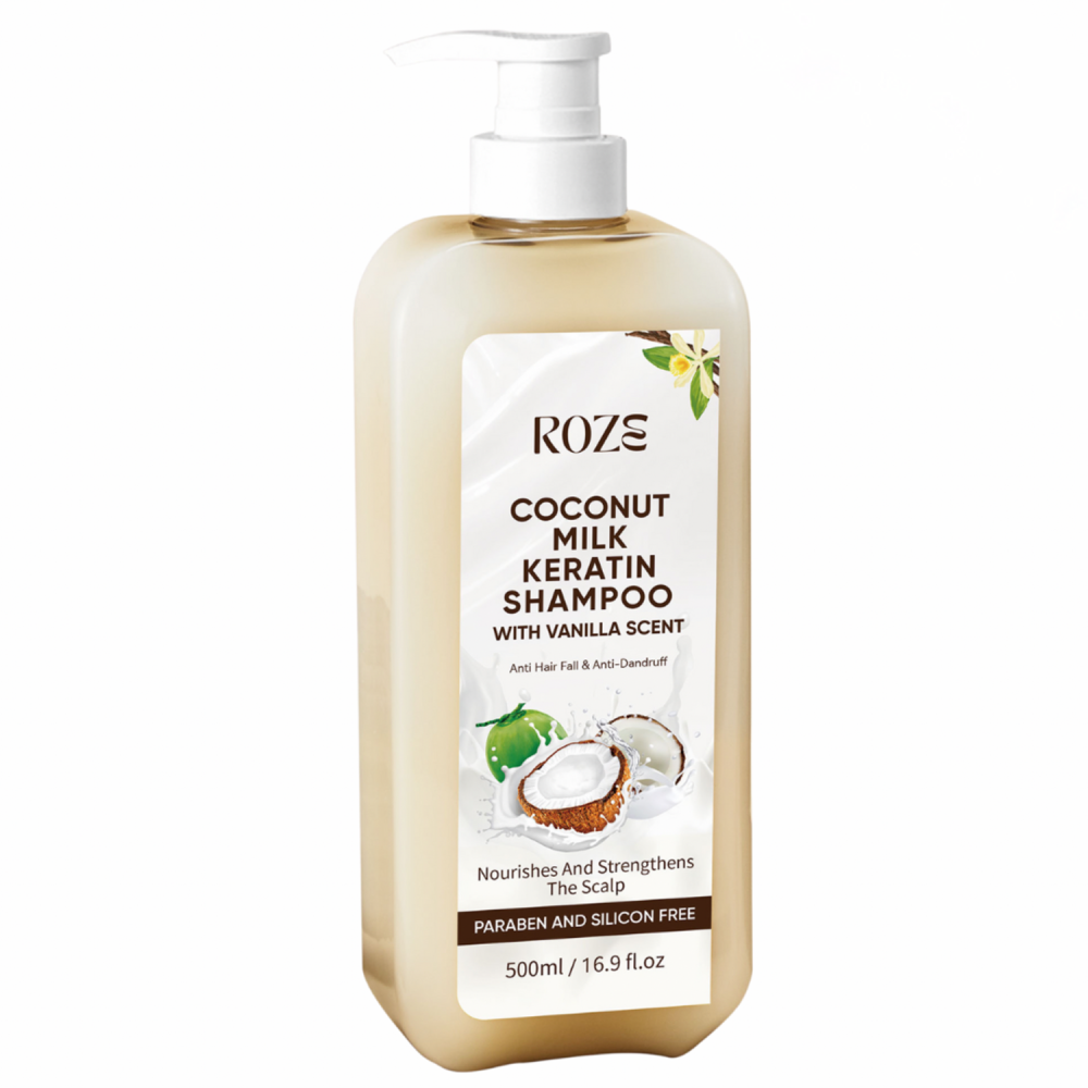 Roze Coconut Milk Keratin Shampoo | Anti-hairfall | Anti – Dandruff